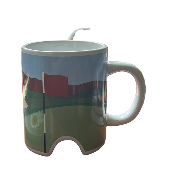 Kikkerland Golf Mug With Golf Course Design Coffee Cup Putting Green - Picture 1 of 5